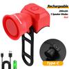 USB Rechargeable Electronic Bike Horn - Waterproof Bicycle Bell for Mountain Bikes &  Scooters,Cycling Safety Accessories