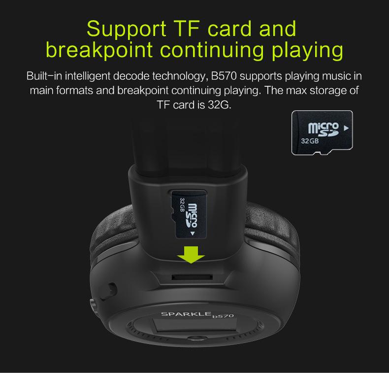 Grenzüberschreitende 570 Over-Ear Bluetooth-Kopfhörer mit MP3, Stereoklang und integriertem Mikrofon
