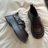 Thick soled British style leather shoes for women  2026 Spring and Autumn new big toe loafers