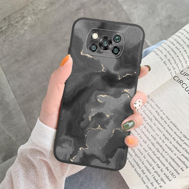 Poco X3 Pro Pocox3 NFC Case Luxury Glitter Gold Foil Ocean Marble Silicone Soft Phone Cover For Xiaomi Poco X3 X5 X6 Pro Shell