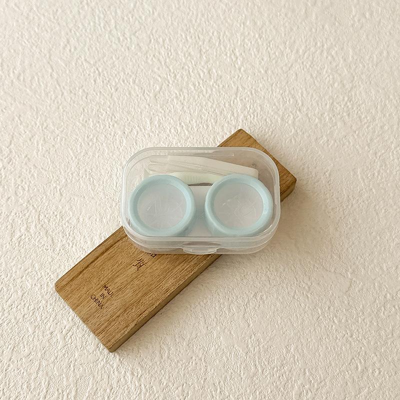Contact Lens Holder with Tweezers Compact Transparent Plastic Case for Safe Hygienic Storage Anywhere