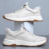 Chaussures de skate homme automne 2025 en cuir respirant - Baskets décontractées à lacets polyvalentes
