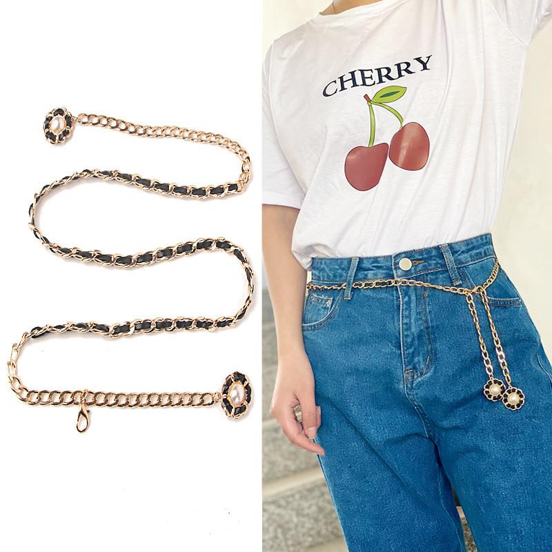 Womens Metal Jewelry Waist Chain With Floral Pendant For Trendy Outfits