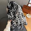 Autumn new versatile striped jacquard scarf women's fashion warm and cold scarf with decorative shawl