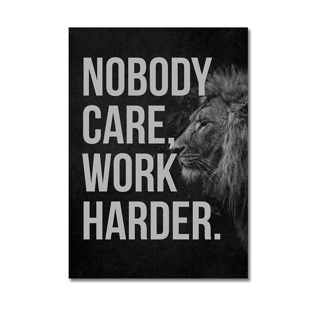 Lion Motivational Posters and Prints Inspirational Positive Quotes Animal Wall Art HD Pictures Canvas Painting Office Home Decor