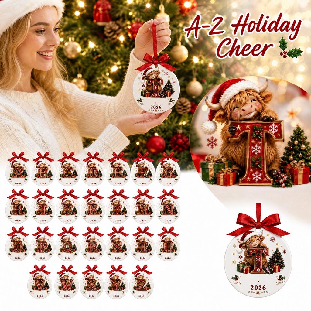 Christmas Animal 26 Letters Hanging Ornaments, Christmas Holiday Decorations