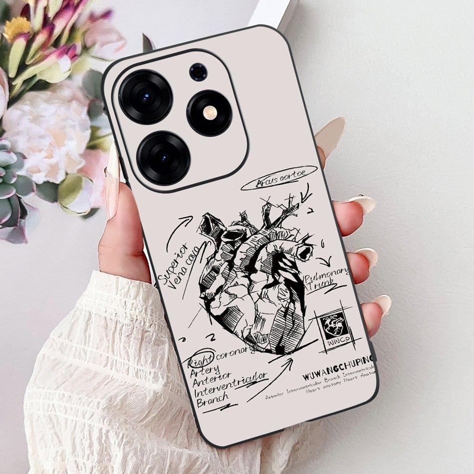 For Tecno Spark 10 Pro Phone Case Spark 10Pro 4G KI7 Elegant Floral Cat Printing Soft Silicone TPU Cases