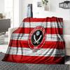 Sheffield Team Crest Flannel Blanket, Soft Polyester, Modern Design, All-Season for Camping, Travel, Gifts for holidays or birthdays