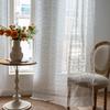 White Lace Flower Jacquard Curtain Finished Gauze Curtain Living Room Balcony Bedroom Non-Punching Curtain Finished Curtain