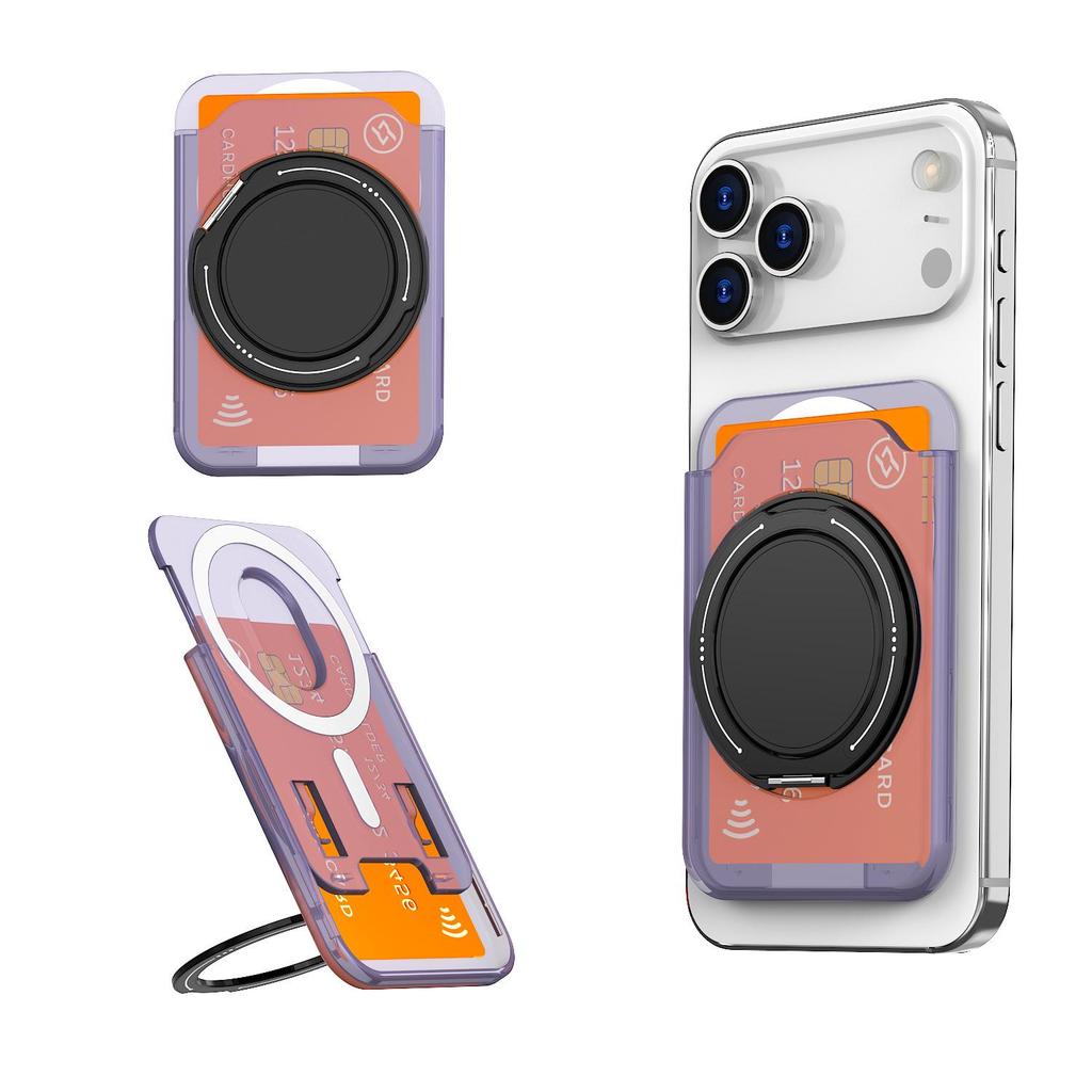 MagSafe Card Holder with 360° Rotating Bracket for iPhone