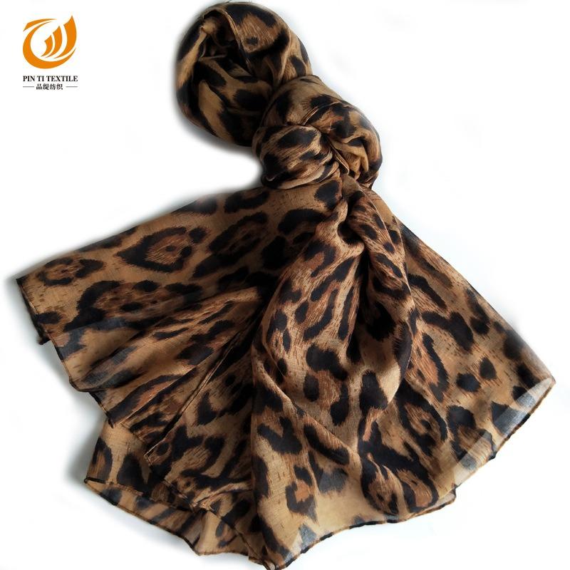 Printed Long Scarf Leopard Print Female Popular Scarf Beach Towel