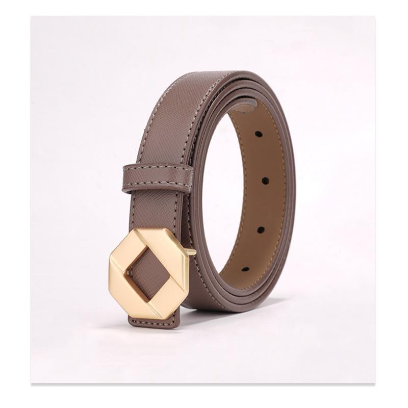 New Genuine Leather Women's Belt Texture Versatile Casual Women's Pure Cowhide Letters Belt Wide Belt