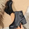 High Heels Women Ankle Boots Chunky Fashion Heeled Shoes Winter Designer Pumps  New Goth Casual Cozy Chelsea Short Botas