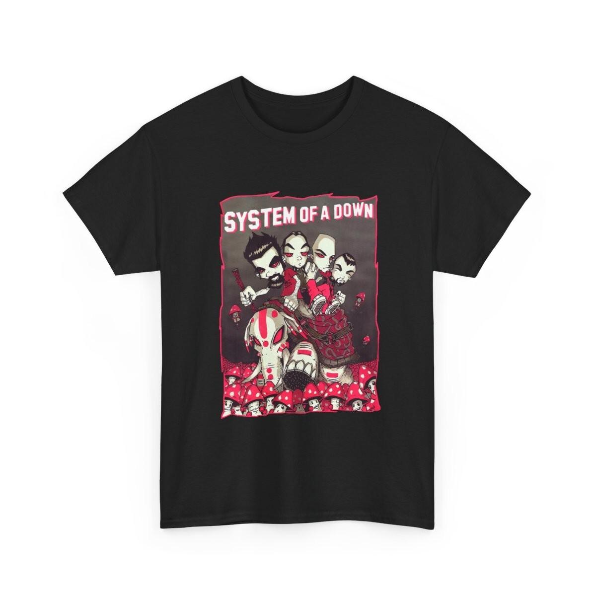 

SYSTEM OF A DOWN Mushroom People Футболка Топи футболки Чоловіча Жіноча Бавовняна футболка Всі розміри від S до 4XL L