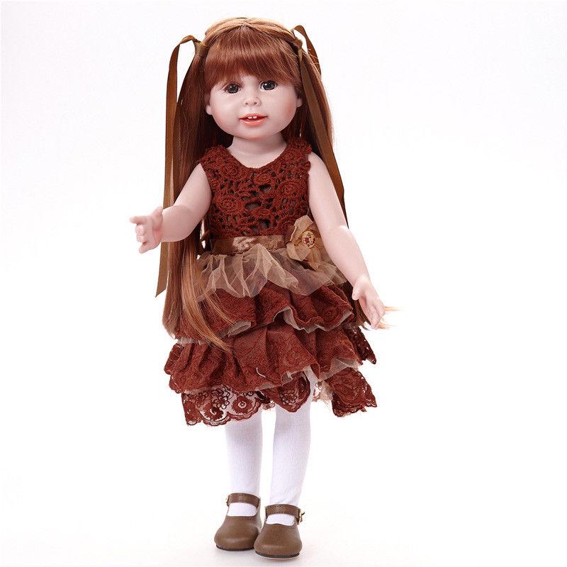 

Toddler Handmade 18 reborn Lifelike Baby Soft Silicone Vinyl Doll Girl Body Full