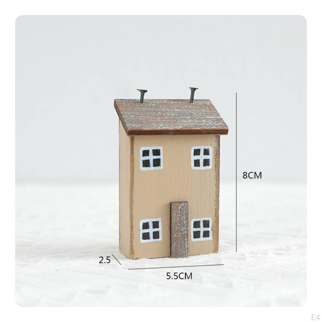 Houten Huis Ornament Creatieve DIY Kleine Decoratie Handgemaakt voor Kinderen, Knutselaars, Bureau,