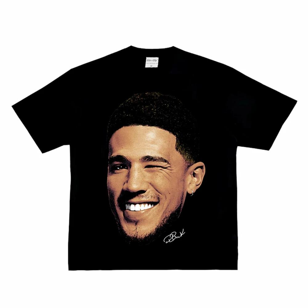 Fashion Men Women's T-shirt Basketball Star American Big Head Print Short Sleeve Cotton T-Shirt Loose Street Wear Tops Clothing