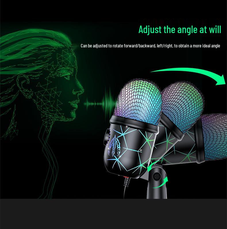 Enping USB Gaming Condenser Microphone with RGB Lights for Streaming & Karaoke