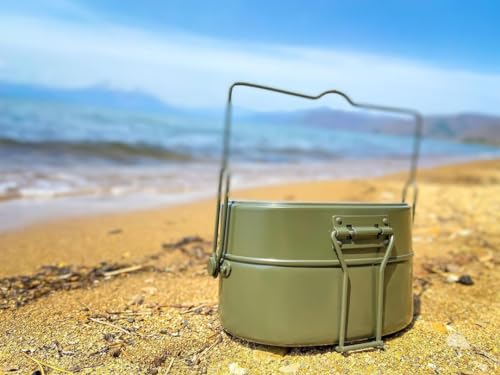 MiliCamp Combat Messenger Type 2 (Orange) Reproduction Edition, JSDF Mountaineering Messenger Type 2, 2-Cup Capacity, Camping Pot, Steam Cooker, with