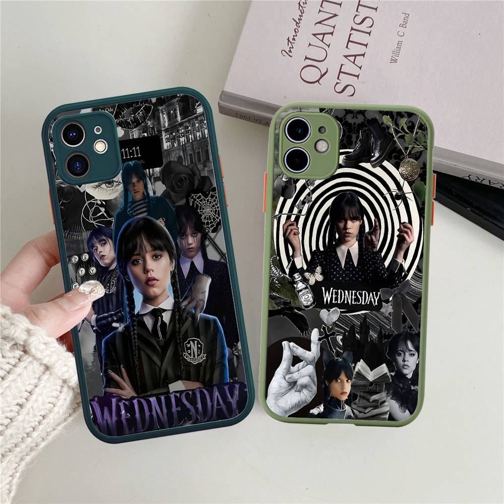 American W-WednesdayS Movie TV A-Addams Matte Transparent Phone Cover For IPhone Case 16 15 14 13 12 11 Pro Max X XS Max Plus