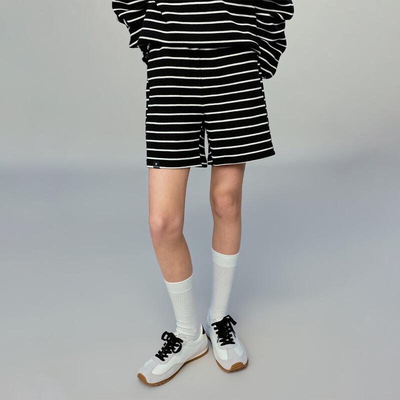 ELLE KIDS Прямые шорты-бермуды в вафельную полоску 140