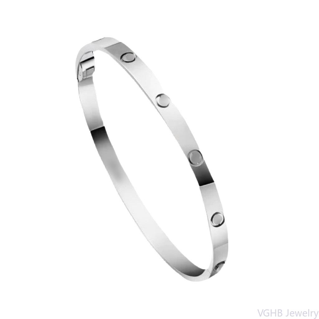 V Gold CNC High Version Love Bracelet Narrow Medium Wide Version New Women's Thick Plated 18K Rose Gold Couple Bracelet