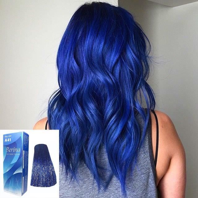 Teinture Capillaire - DIY - A41 - Couleur Bleu - 60g - Longue Durée