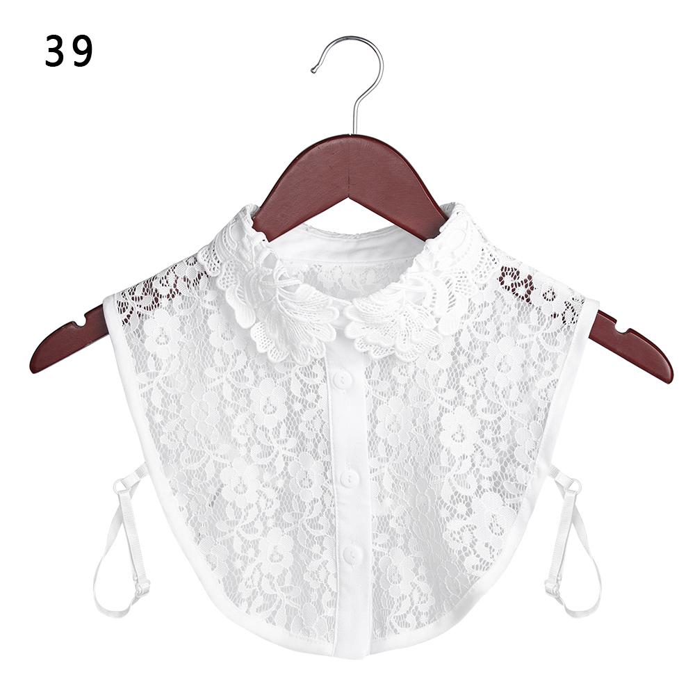 Classic Women Cotton Lace Fake Collar Vintage Detachable Clothes Accessories Lapel Blouse Top Shirt Collar False Collar DropShip