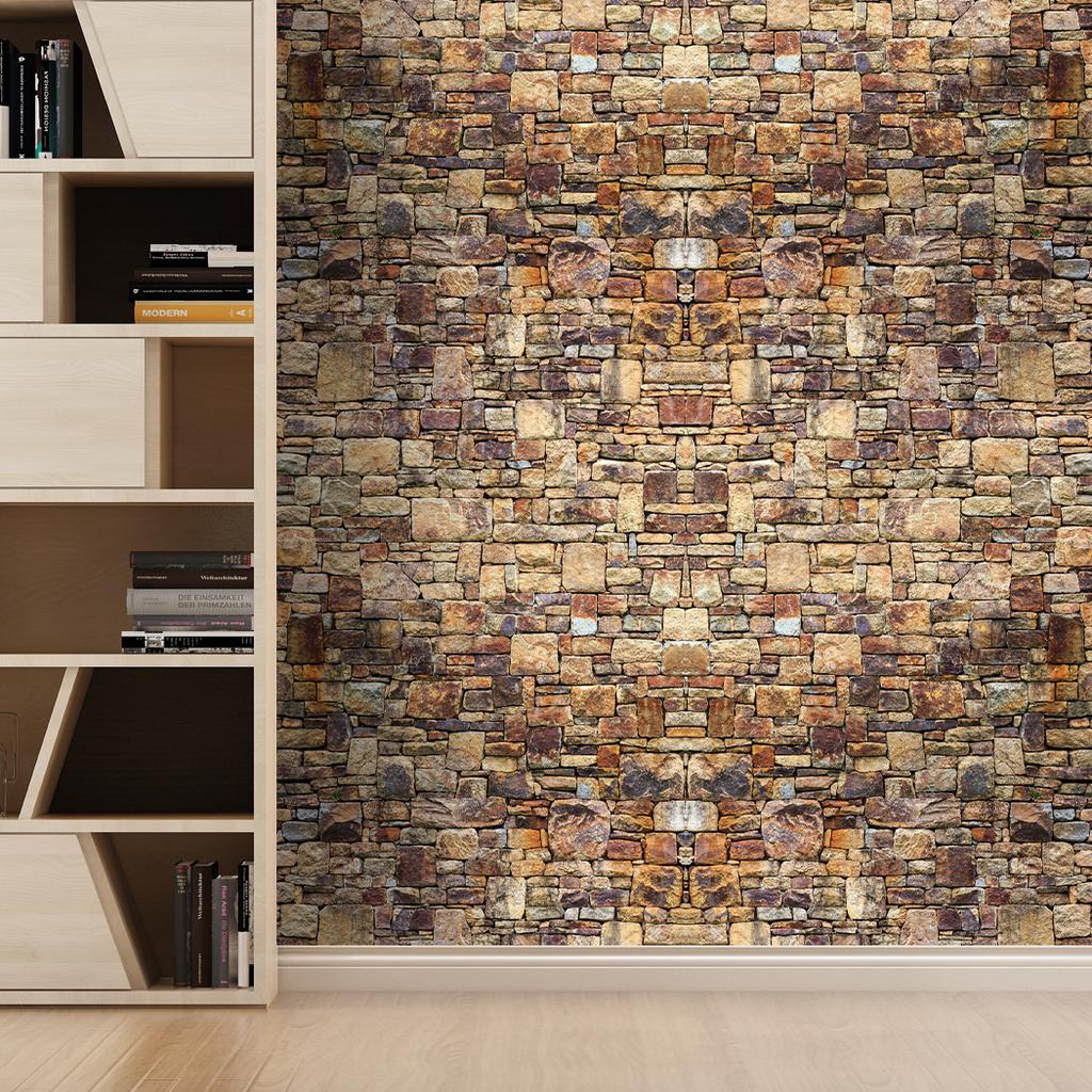 Vintage Brown Brick Wallpaper Brick Self Adhesive Film Brick Peel and Stick Wallpaper Faux Brick Textured Wallpaper Stone Paper