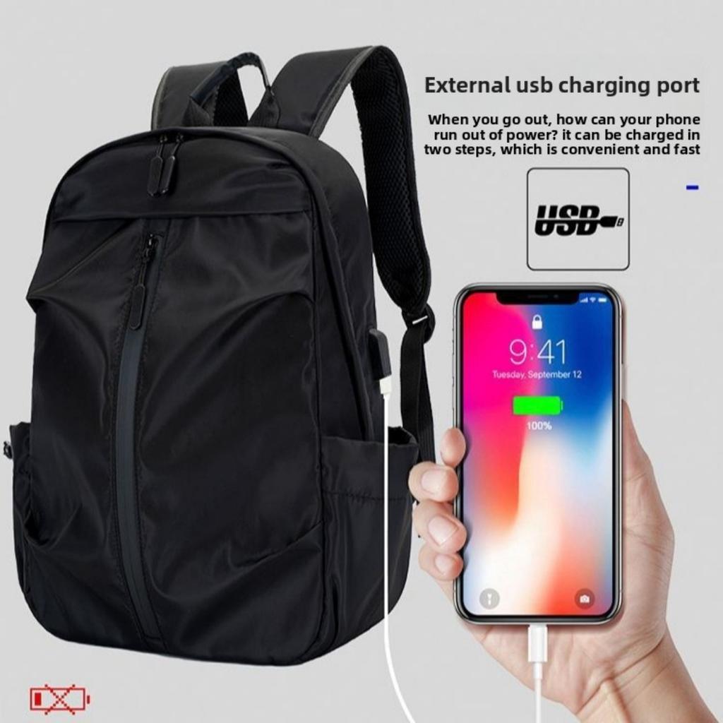 Moteabel herre-ryggsekk i ensfarget - Lett og slitesterk, egnet for sport, reise og pendling, med et laptoprom