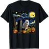 Spooky Halloween Samoyed Dog Starry Night T-Shirt for Men Women Kids