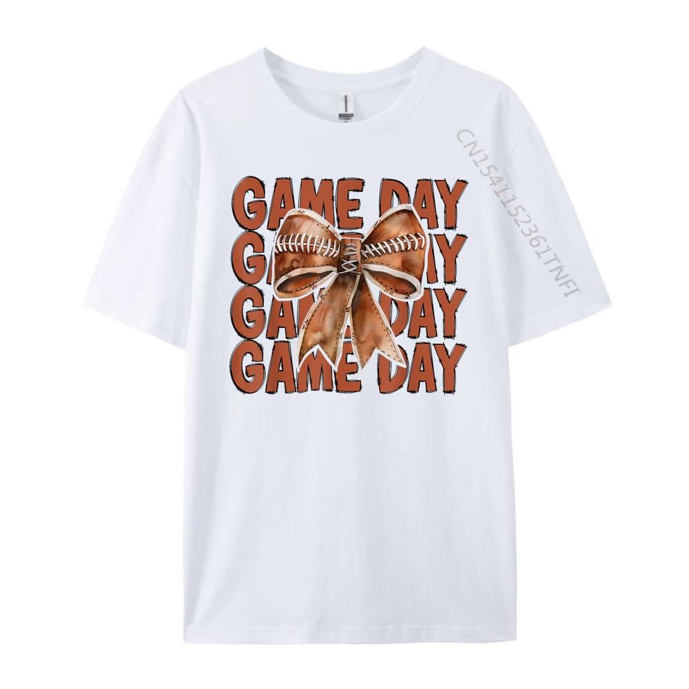 Coquette-rosett Amerikansk fotboll Touchdown Säsong Speldag Herrkläder T-shirts för män Karaktärs-T-shirts