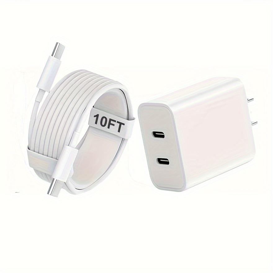 For IPhone16 Fast Charging, 20W Dual Port USB C Charger With 10FT USB C Fast Charging Cable For IPhone 15 Pro Max/15 Pro/15 Plus