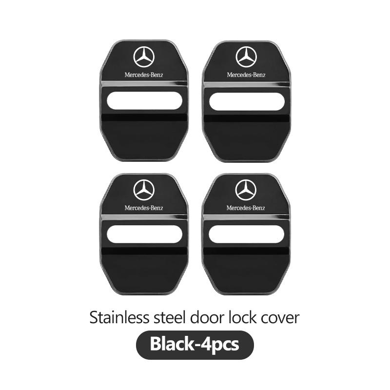 For Benz 4PCS Fashion Stainless Steel Car Covers Door Lock Protecting Cover Exclusive AMG W124 W203 W204 SPRINTER V CLASS VIANO