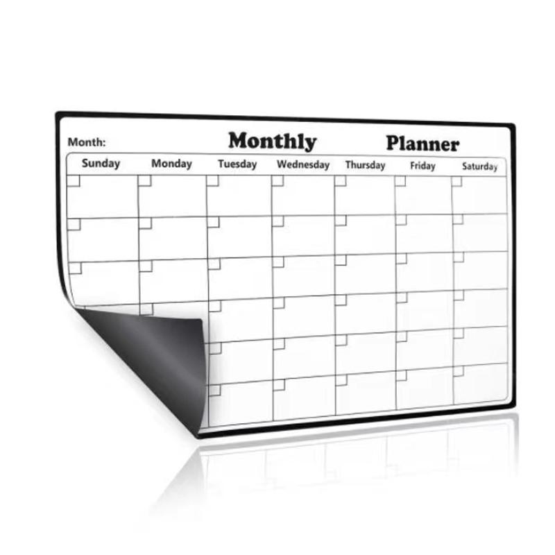 A3 Fridge Calendar Sheet Magnetic Sticker Message Board Menu Dry Erase Monthly Planner For Refrigerator Whiteboard