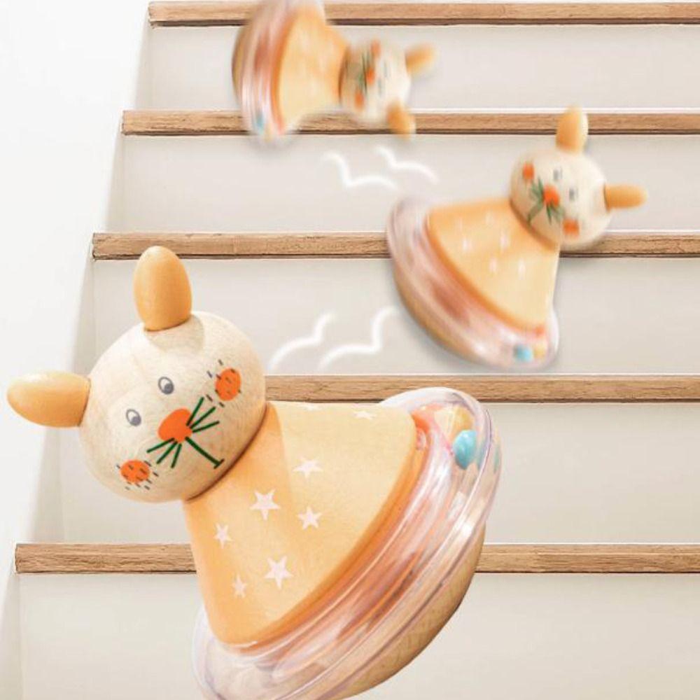 Handmade Wooden Tumbler Doll Crafts Elephant Tumbler Toy Children Girls Boys