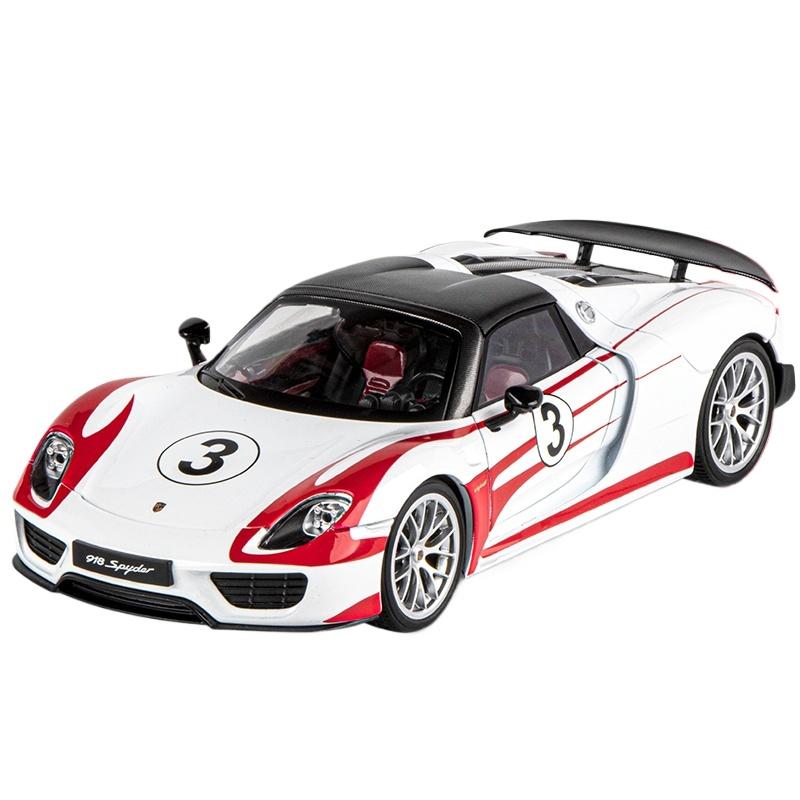 1/18 Porsche 918 Martini Lackiert Limitierte Edition Legierung Druckguss Modellauto Sammlung von Hobby-Ornamenten Ton & Licht Serie Geschenk