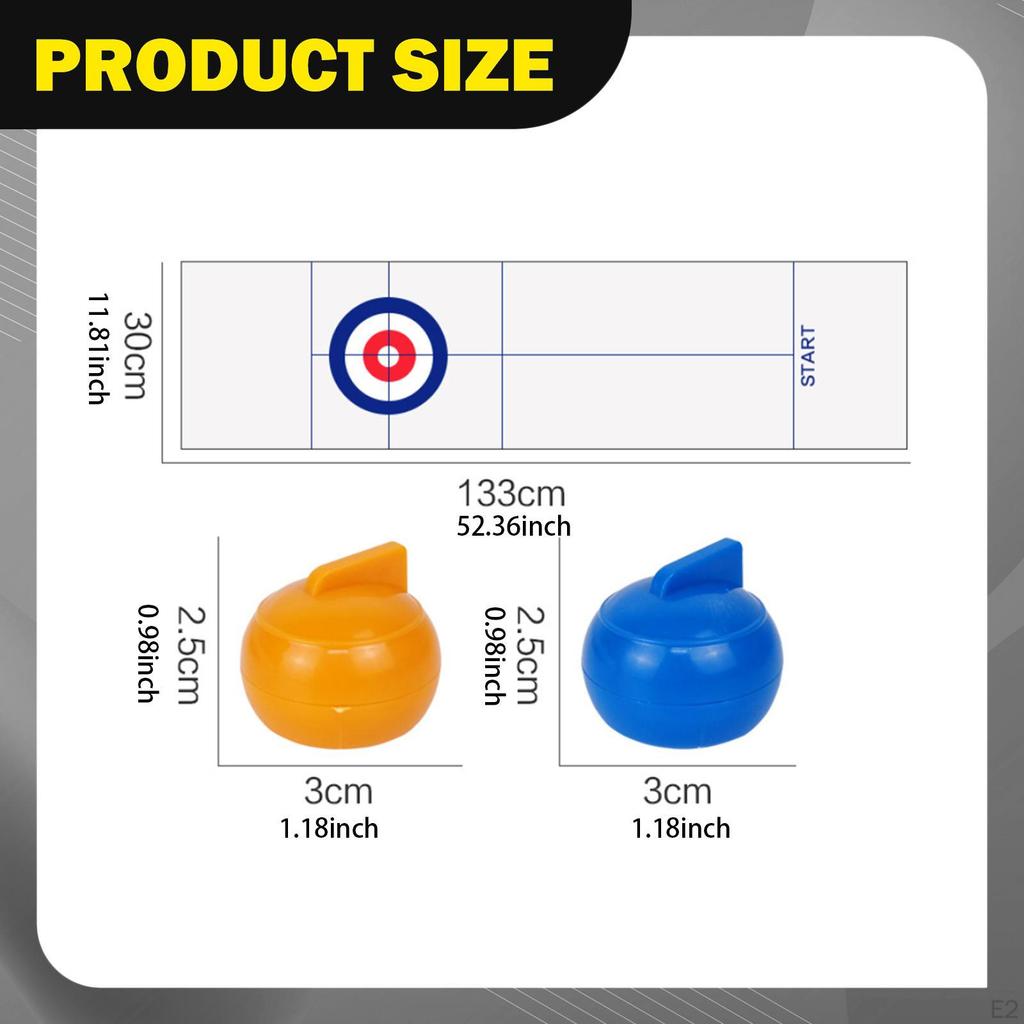 Tabletop Curling Game Set Table Board Sports Shuffleboard Rollers Camping Travel Replacement