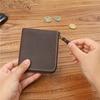 Crazy Horse Leather Handmade Wallet Retro Small Coin Money Bags Simple Wallets Zipper Pouch Card Holdes