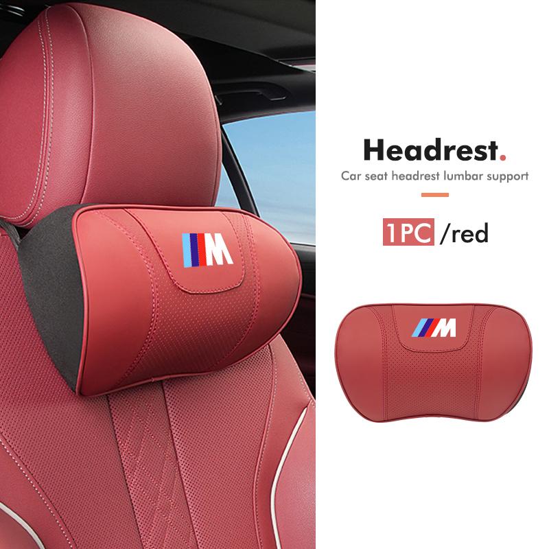 Leather Car Seat Headrest Neck Poillow Lumbar Mat Auto Accessories For BMW E30 E34 E36 E39 E46 E52 E53 E60 E61 E62 E70 E71 E83