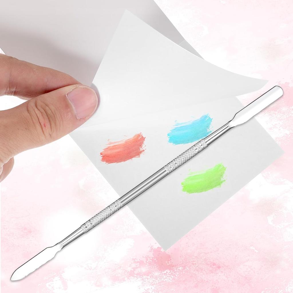 50 Sheets Disposable Nail Polish Palette Sheets, Waterproof Nail Art Mixing Tool with Stainless Steel Stirring Rod Portable Gel Polish Palette Paper