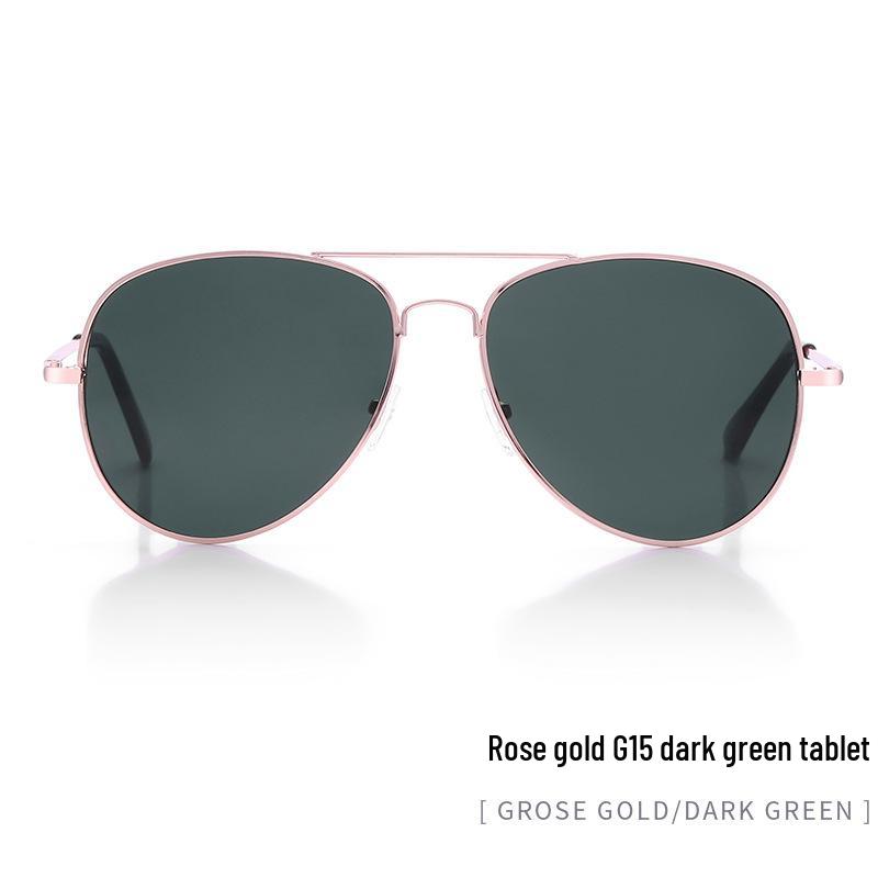 In-Stock Unisex Pilot 3026 Metal Aviator Sunglasses with Aluminum Frame and Spring Legs