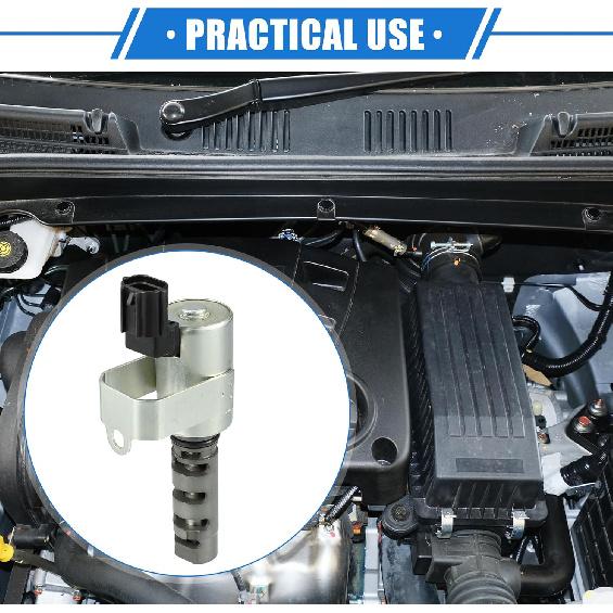 Variable Valve Timing Solenoid Compatible for Subaru Baja Turbo 2.5L H4 - Gas 2004-2006, Durable Metal Silver Tone Control VVT Solenoid Valve