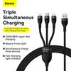 Baseus Flash Series  One-for-three Fast Charging Data Cable USB To M+L+C 100W