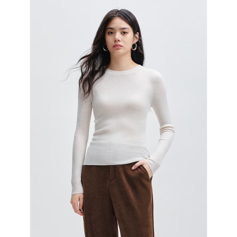 

Peacebird Women s Seamless Knit Round Neck Base Layer Top S