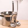 Doveja 2-Piece Stainless Steel Ladle Set with Slotted Ladle and Pot Hooks for Attaching To the Edge of a Pot or Container, Dishwasher Safe