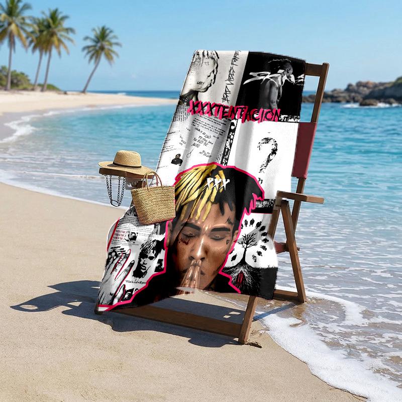 Xxxtentacion Fashion Beach Towel: Ideal for Summer Adventures Soft, Absorbent and Quick Drying Suitable for Swimming and Bathing