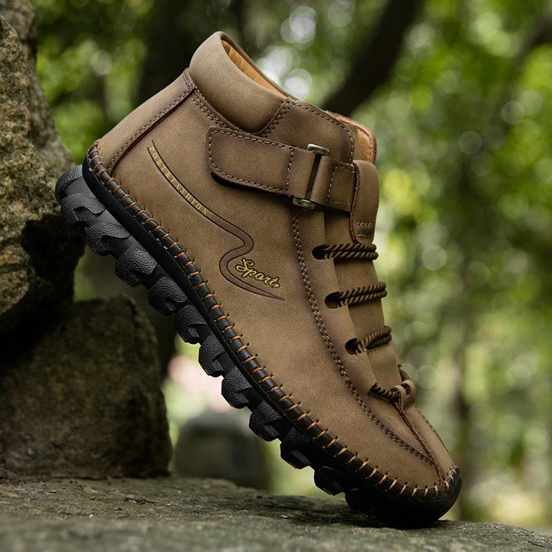 

Весенне-осенние новые китайские ботинки Мартина, модные ботинки с закрытым носком большого размера, мужские ботинки ручной работы, нескользящие ботинки, мужские 48 темно-коричневого