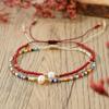 Pack of 2pcs String Adjustable Bracelets Handmade Beads Pearls Wrist Chain Bangle Bohemian Accessories