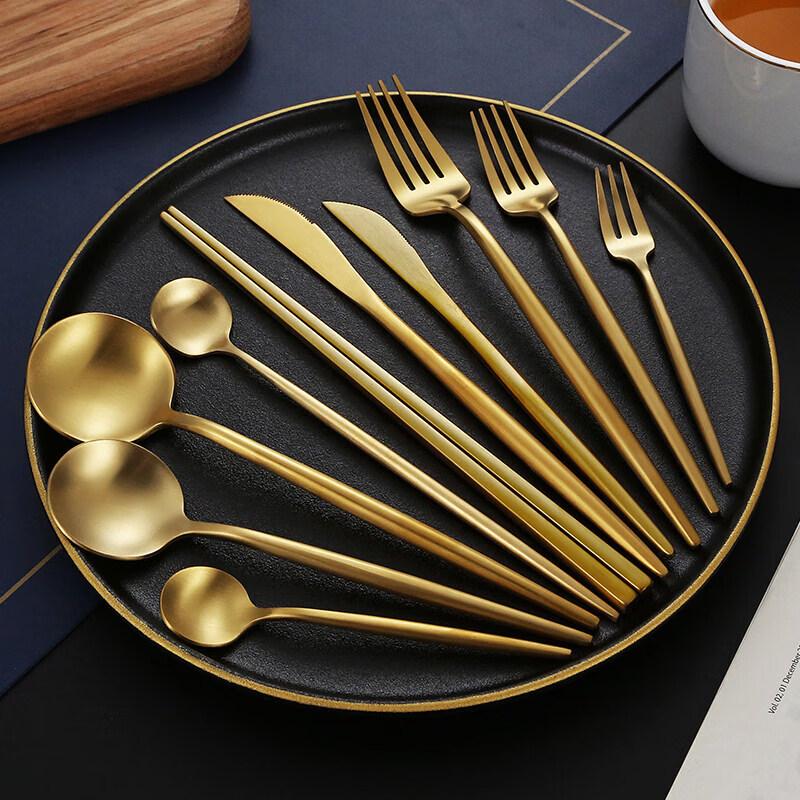 Golden 304 Stainless Steel Western Cutlery Set